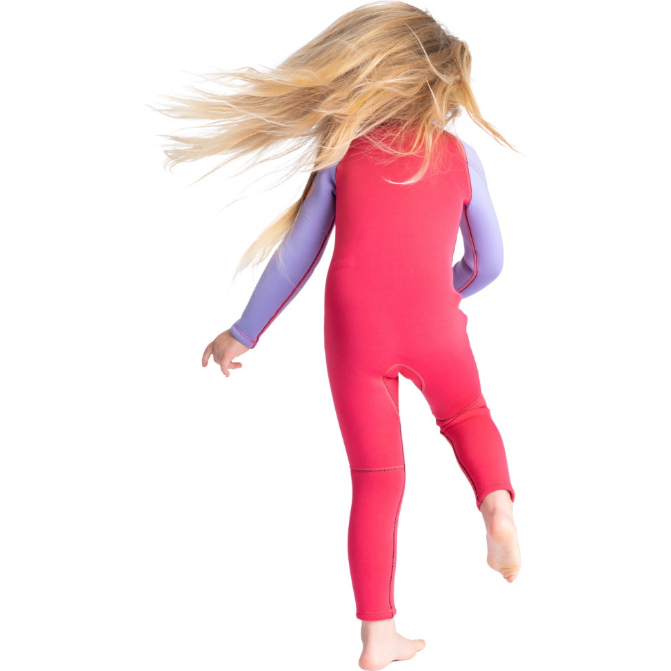 2025 C-Skins Junior C-KID 3/2mm Front Zip Wetsuit C-BA32ST - Coral / Lilac